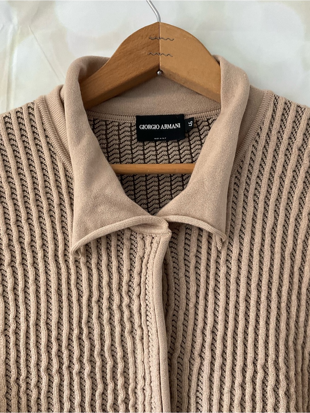 Giorgio Armani Tan Ribbed Sweater - Picture 6 of 14